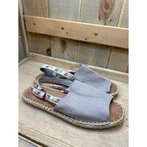 Toms Womens Size 10 Espadrille Sandals With Adjustable Strap & Multicolor Patter